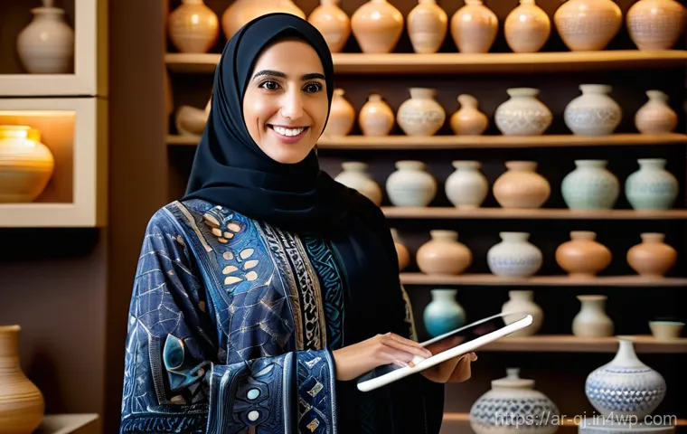 AI 이미지 생성의 비용과 ROI - **Prompt:** A focused Arab woman, in her early 30s, dressed in a chic, modest blouse and tailored tr...